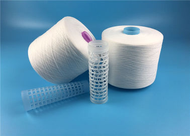 42S / 2 Raw White Bright Spun Yarn Polyester در لوله رنگ آمیزی برای بافندگی / دوخت