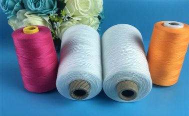 Raw White / Dyed Polyester Spun Yarn 30s/2 For Knitting , Sewing , Weaving